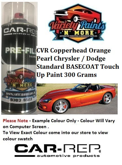 CVR Copperhead Orange Pearl Chrysler / Dodge Standard BASECOAT Touch Up Paint 300 Grams