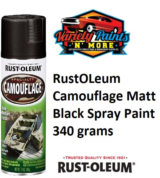 RustOLeum Camouflage MATT Black Spray Paint 340 grams