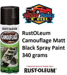 RustOLeum Camouflage MATT Black Spray Paint 340 grams 