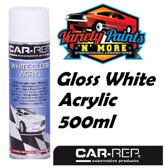 Car-Rep Gloss White Acrylic Spray Paint 500ml