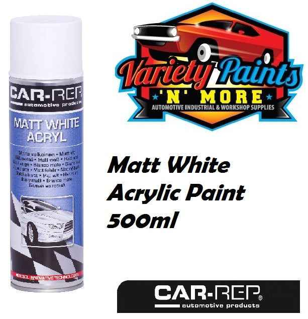 Car-Rep Matt White Acrylic Spray Paint 300 Grams