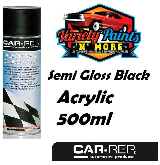 Car-Rep Semi-Gloss Black (SATIN) Acrylic Spray Paint 500ml