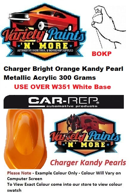 Charger Bright Orange Kandy Pearl ACRYLIC Spray Paint 300 Grams BOKP