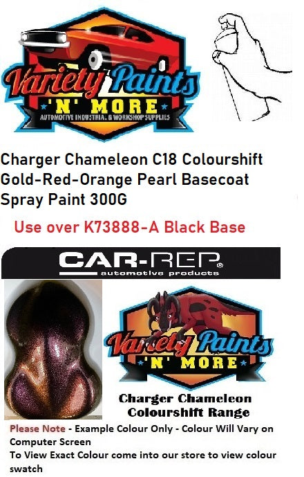 Charger Chameleon C18 Colourshift Gold-Red-Orange Pearl Basecoat Spray Paint 300G