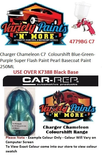 Charger Chameleon C7 Colourshift Blue-Green-Purple Super Flash Paint Pearl Basecoat Paint 250ML