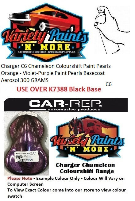 Charger Chameleon C6 Colourshift Paint Pearls Orange-Violet-Purple Paint Pearls Basecoat Aerosol 300 GRAMS