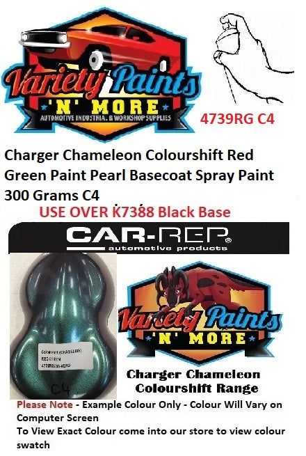 Charger Chameleon C4 Colourshift Red-Green-Paint Pearl Basecoat Spray Paint 300 Grams C4
