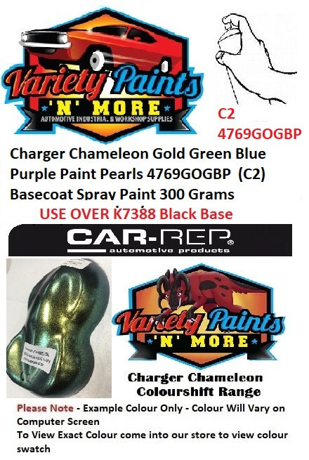 Charger Chameleon C2 Colourshift Gold-Green-Blue-Purple Pearl Basecoat Spray Paint Spray Paint 300 Grams