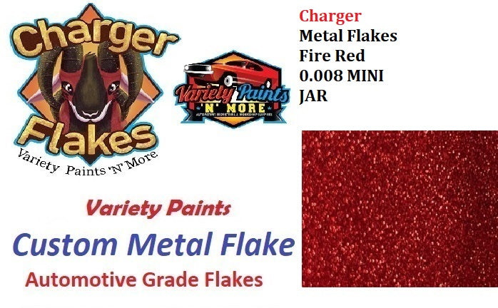 Charger Metal Flakes Fire Red 0.008 Mini 4oz Jar
