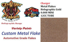 Charger Metal Flakes Holographic Gold  0.004 Micro 12cc Tube