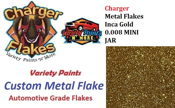 Charger Metal Flakes Inca Gold 0.008 Mini 4 Oz Jar