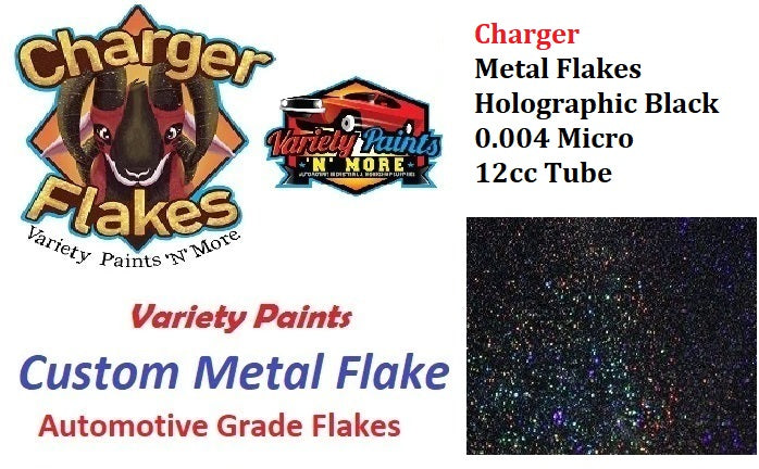 Charger Metal Flakes Holographic Black 0.004 Micro 12cc Tube