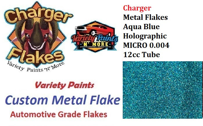 Charger Metal Flakes Holographic Aqua Blue 0.004 12cc Tube