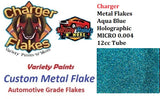 Charger Metal Flakes Aqua Blue Holographic 0.004 12cc Tube
