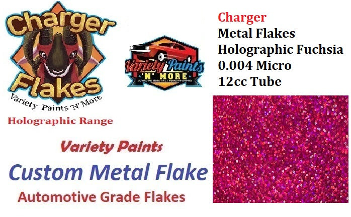 Charger Metal Flakes Holographic Fuchsia 0.004 Micro 12cc Tube