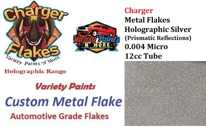 Charger Metal Flakes Holographic Silver (Prismatic Reflections) 0.004 Micro 12cc Tube