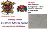 Charger Metal Flakes Holographic Silver (Prismatic Reflections) 0.004 Micro 4OZ JAR