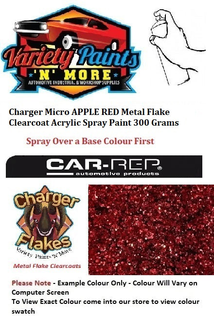 Charger Micro APPLE RED Metal Flake Clearcoat Acrylic Spray Paint 300 Grams