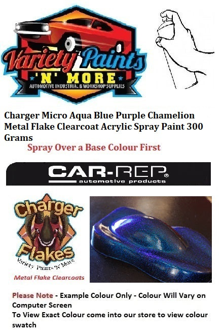 Charger Micro Aqua Blue Purple Chamelion Metal Flake Clearcoat Acrylic Spray Paint 300 Grams