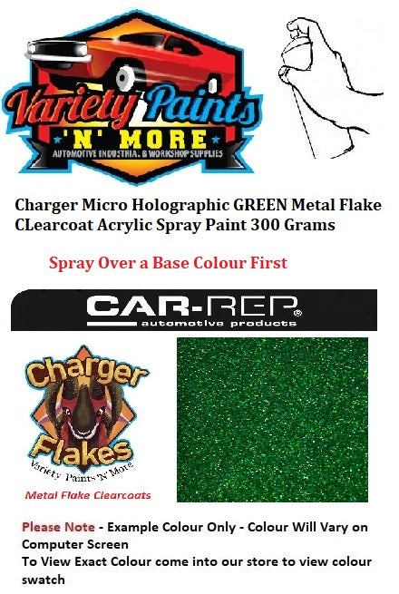 Charger Micro Holographic GREEN Metal Flake CLearcoat Acrylic Spray Paint 300 Grams