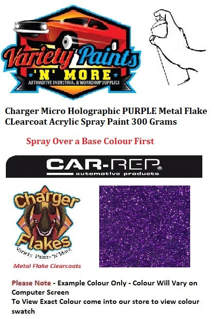 Charger Micro Holographic PURPLE Metal Flake CLearcoat Acrylic Spray Paint 300 Grams