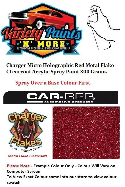 Charger Micro Holographic Red Metal Flake CLearcoat Acrylic Spray Paint 300 Grams