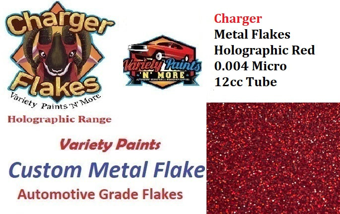 Charger Metal Flakes Holographic Red 0.004 Micro 12cc Tube