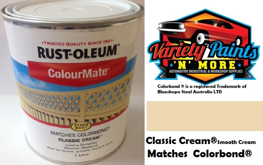 RustOleum Colourmate   Classic Cream TM Colorbond  1 Litre Paint