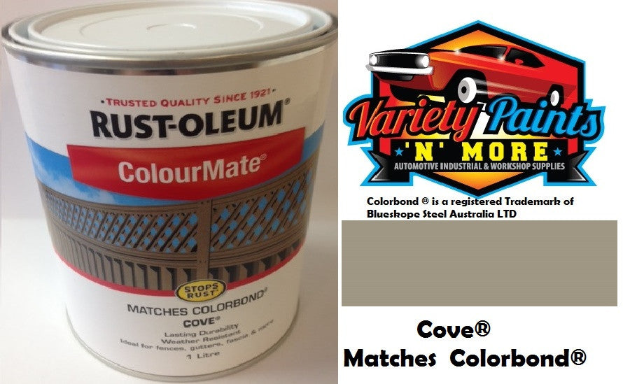 RustOleum Colourmate® Cove® Colorbond® 1 Litre Paint 
