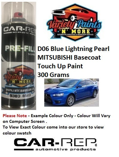 HT/D06 Blue Lightning Pearl MITSUBISHI BASECOAT Touch Up Paint 300 Grams