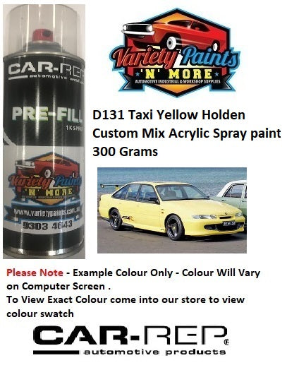 D131 Taxi Yellow Holden Custom Mix Acrylic Spray paint 300 Grams
