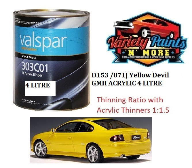 D153 /871J Yellow Devil GMH Acrylic Gloss 4 LITRES