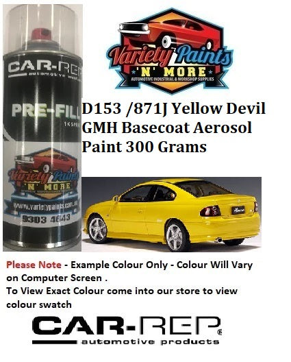 D153 /871J Yellow Devil GMH BASECOAT Aerosol Paint 300 Grams