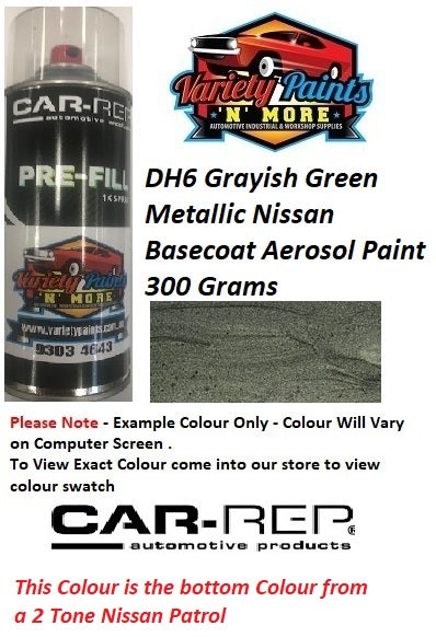 DH6 Grayish Green Metallic Nissan Basecoat Aerosol Paint 300 Grams