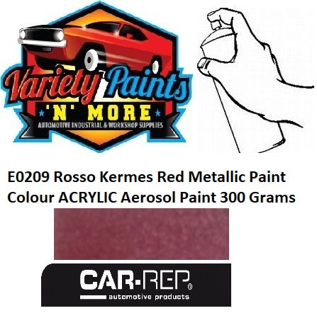 E0209 Rosso Kermes Red Metallic Paint Colour ACRYLIC Aerosol Paint 300 Grams