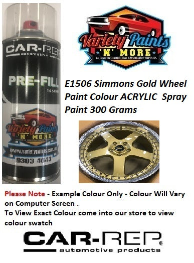 E1506 Simmons Gold Wheel Paint Colour ACRYLIC Aerosol 300 Grams