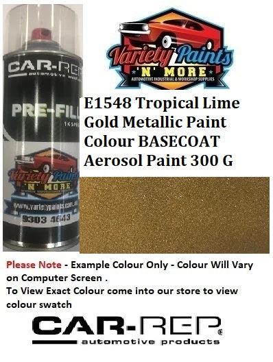 E1548 Tropical Lime Gold Metallic Paint Colour BASECOAT Aerosol Paint 300 Grams