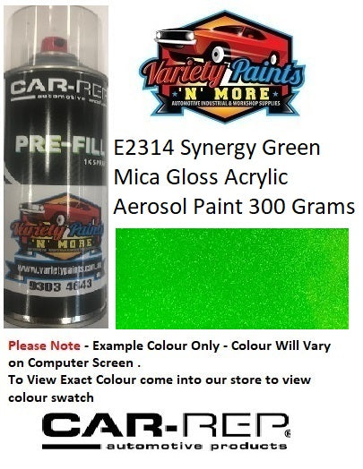 E2314 Synergy Green Mica GLOSS ACRYLIC Aerosol Paint 300 Grams