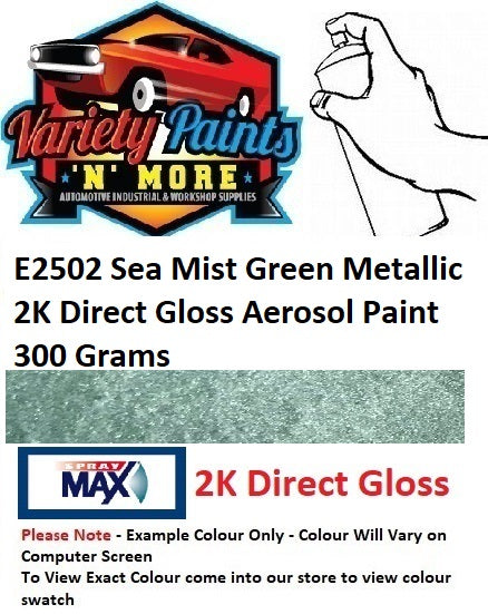E2502 Sea Mist Green Metallic 2K Direct Gloss Aerosol Paint 300 Grams