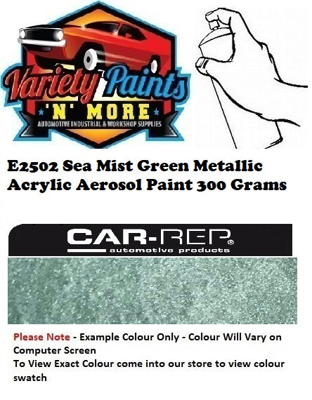 E2502 Sea Mist Green Metallic ACRYLIC GLOSS Aerosol Paint 300 Grams