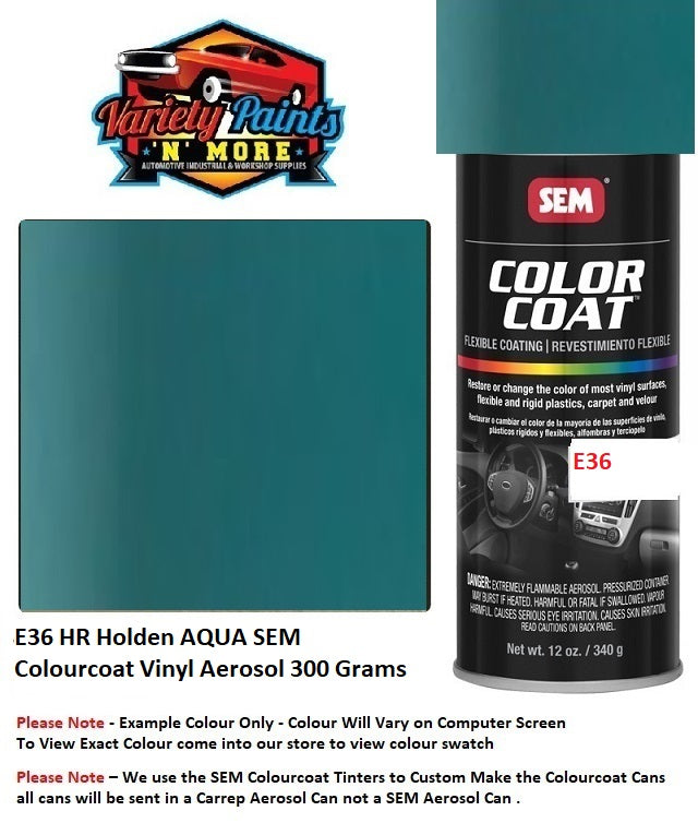 E36 HR Holden AQUA SEM Colourcoat Vinyl Aerosol 300 Grams