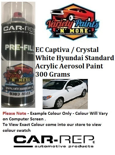 EC Captiva / Crystal White Hyundai Standard Acrylic Aerosol Paint 300 Grams