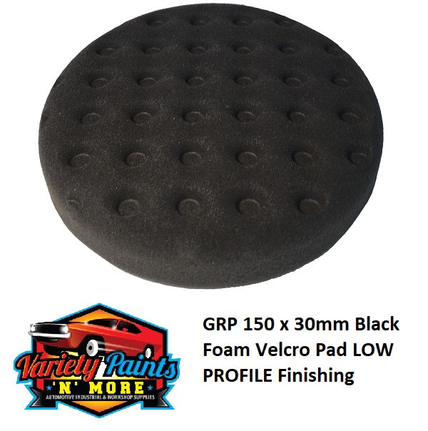 GRP 150 x 30mm Black Foam Velcro Pad LOW PROFILE Finishing