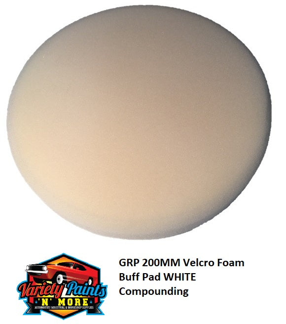 GRP 200MM Velcro Foam Buff Pad WHITE Compounding