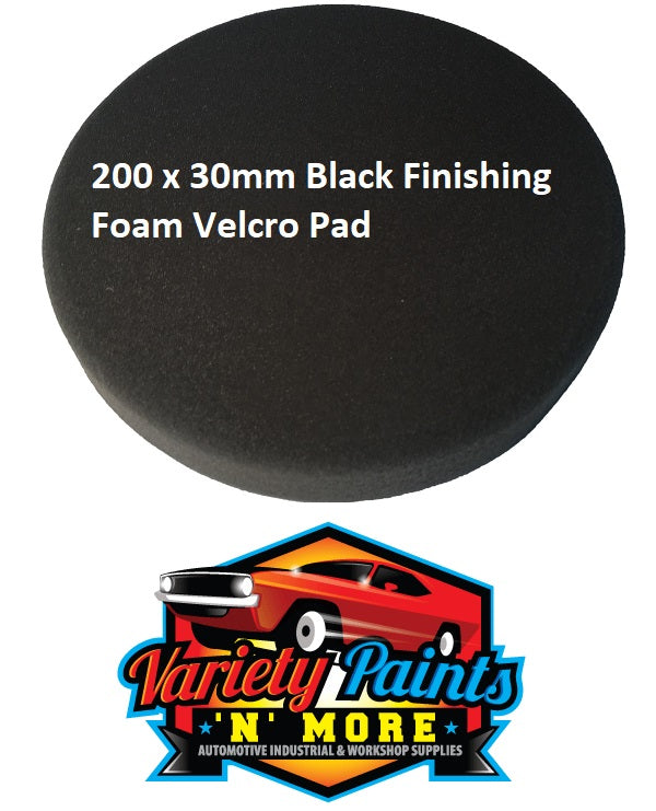 GRP 200MM Velcro Foam Buff Pad BLACK-FINISHING
