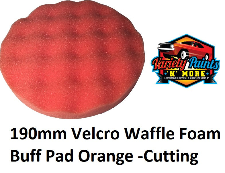 GRP Waffle Foam Velcro Buff Pad Orange -Cutting 190mm x 28mm