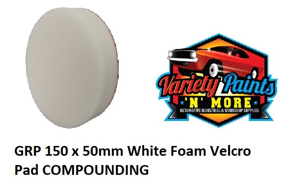 GRP 150 x 50mm White Foam Velcro Pad (1st Step in Compounding)