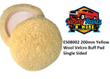 200mm Yellow Wool Velcro Buff Pad Single Sided 