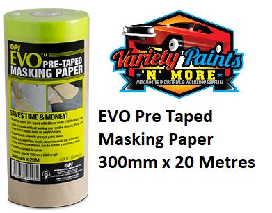 EVO Pre Taped Masking Paper 300mm x 20 Metres