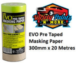 EVO Pre Taped Masking Paper 300mm x 20 Metres 